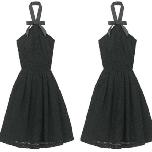 Rodarte x Target 2009 Black Lace Bow Detail Halter Dress Size 7 - Size Small / M - Picture 9 of 10